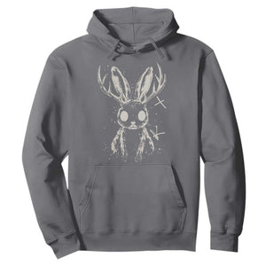 Creepy Cute Jackalope Hoodie Gothic Spooky Horned Rabbit Graphic