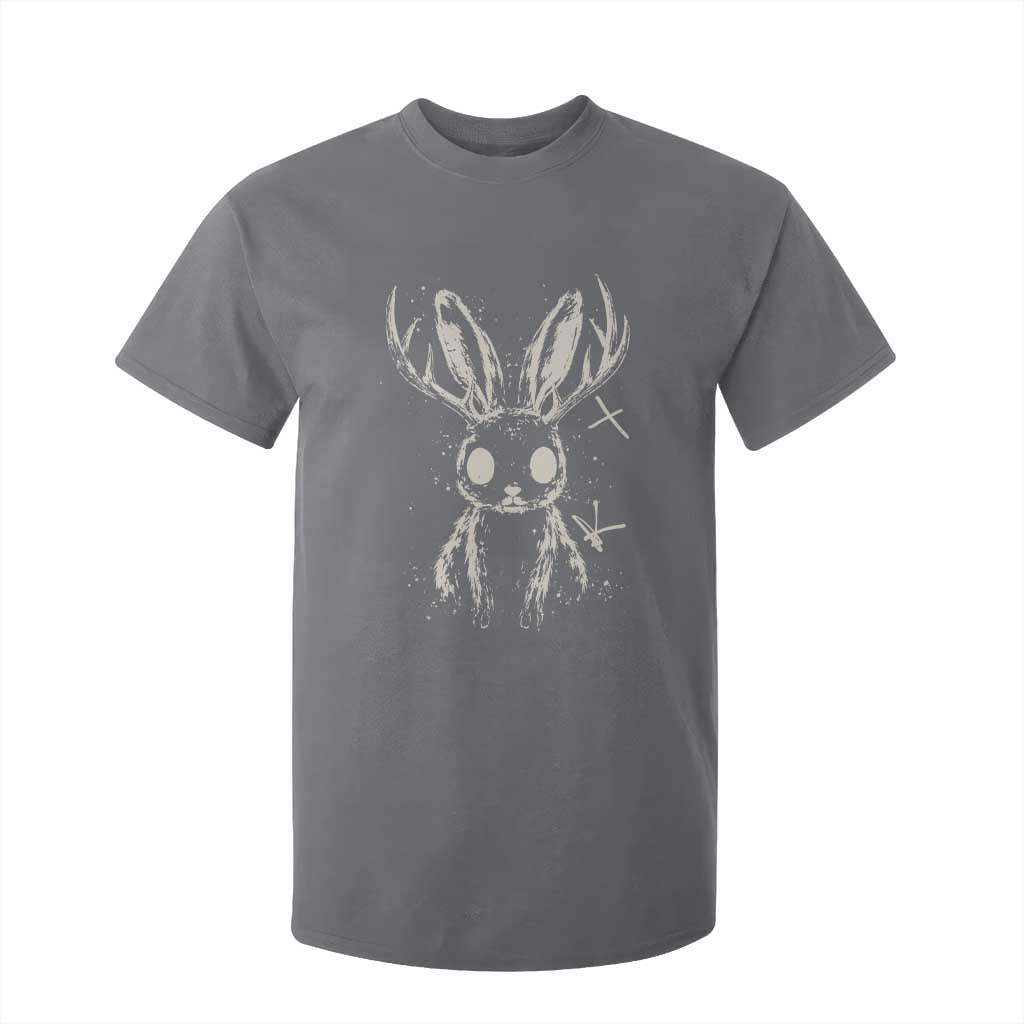Creepy Cute Jackalope T Shirt For Kid Gothic Spooky Horned Rabbit Graphic