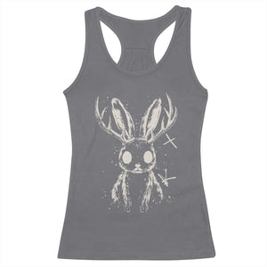 Creepy Cute Jackalope Racerback Tank Top Gothic Spooky Horned Rabbit Graphic