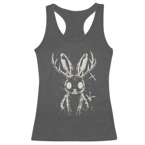 Creepy Cute Jackalope Racerback Tank Top Gothic Spooky Horned Rabbit Graphic