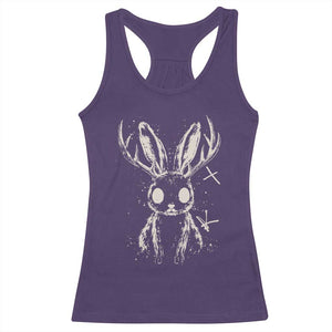 Creepy Cute Jackalope Racerback Tank Top Gothic Spooky Horned Rabbit Graphic