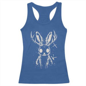 Creepy Cute Jackalope Racerback Tank Top Gothic Spooky Horned Rabbit Graphic