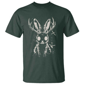 Creepy Cute Jackalope T Shirt Gothic Spooky Horned Rabbit Graphic