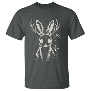 Creepy Cute Jackalope T Shirt Gothic Spooky Horned Rabbit Graphic