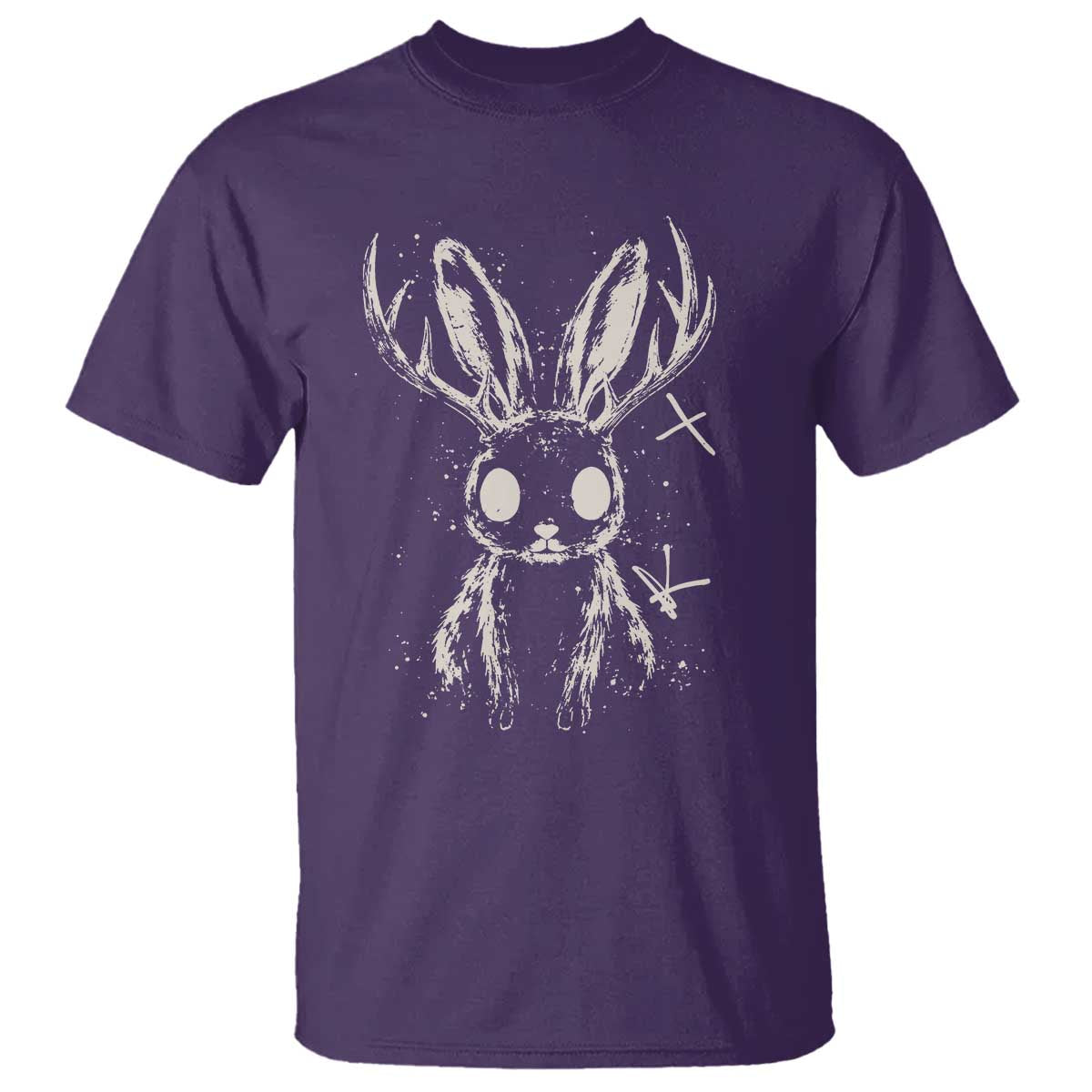 Creepy Cute Jackalope T Shirt Gothic Spooky Horned Rabbit Graphic