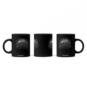 Gothic Jackalope Coffee Mug Monochromatic Dark Fantasy Cryptid Horned Rabbit
