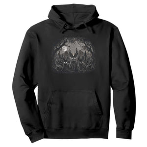 Gothic Jackalope Hoodie Monochromatic Dark Fantasy Cryptid Horned Rabbit