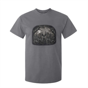 Gothic Jackalope T Shirt For Kid Monochromatic Dark Fantasy Cryptid Horned Rabbit