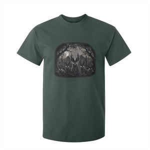 Gothic Jackalope T Shirt For Kid Monochromatic Dark Fantasy Cryptid Horned Rabbit