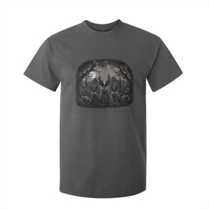 Gothic Jackalope T Shirt For Kid Monochromatic Dark Fantasy Cryptid Horned Rabbit