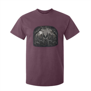 Gothic Jackalope T Shirt For Kid Monochromatic Dark Fantasy Cryptid Horned Rabbit