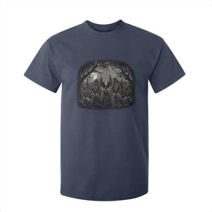 Gothic Jackalope T Shirt For Kid Monochromatic Dark Fantasy Cryptid Horned Rabbit