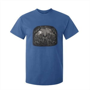 Gothic Jackalope T Shirt For Kid Monochromatic Dark Fantasy Cryptid Horned Rabbit