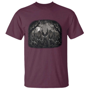 Gothic Jackalope T Shirt Monochromatic Dark Fantasy Cryptid Horned Rabbit