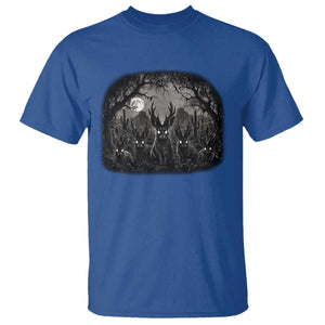 Gothic Jackalope T Shirt Monochromatic Dark Fantasy Cryptid Horned Rabbit