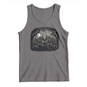 Gothic Jackalope Tank Top Monochromatic Dark Fantasy Cryptid Horned Rabbit