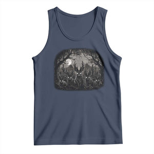 Gothic Jackalope Tank Top Monochromatic Dark Fantasy Cryptid Horned Rabbit