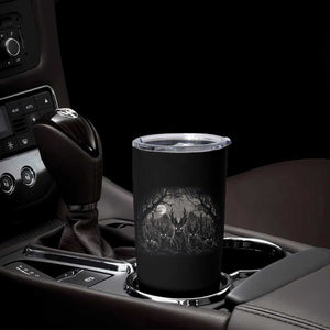 Gothic Jackalope Tumbler Cup Monochromatic Dark Fantasy Cryptid Horned Rabbit