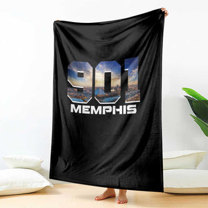 901 Memphis Throw Blanket Area Code Cityscape Skyline Tennessee Pride Vintage