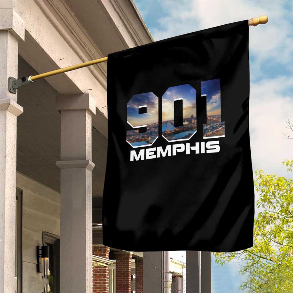 901 Memphis Garden Flag Area Code Cityscape Skyline Tennessee Pride Vintage