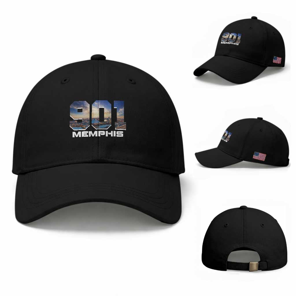 901 Memphis Baseball Cap Area Code Cityscape Skyline Tennessee Pride Vintage