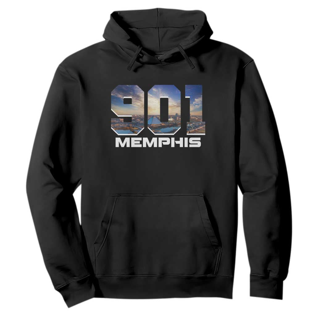 901 Memphis Hoodie Area Code Cityscape Skyline Tennessee Pride Vintage