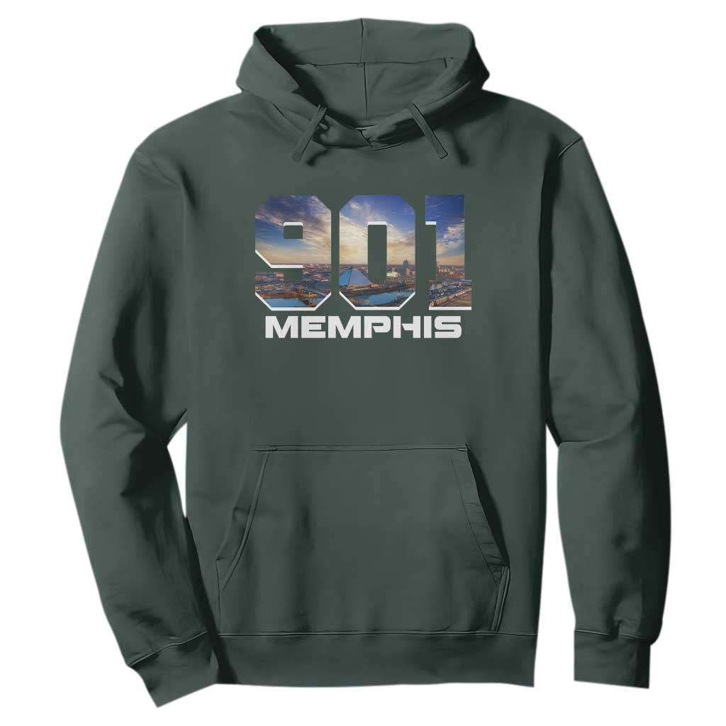 901 Memphis Hoodie Area Code Cityscape Skyline Tennessee Pride Vintage