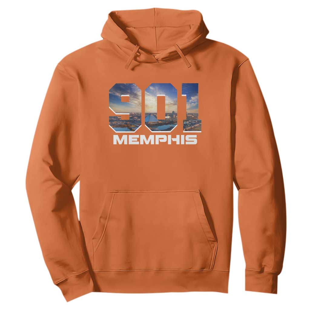 901 Memphis Hoodie Area Code Cityscape Skyline Tennessee Pride Vintage