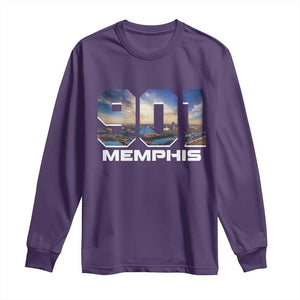 901 Memphis Long Sleeve Shirt Area Code Cityscape Skyline Tennessee Pride Vintage