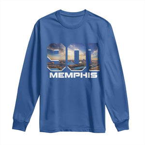 901 Memphis Long Sleeve Shirt Area Code Cityscape Skyline Tennessee Pride Vintage