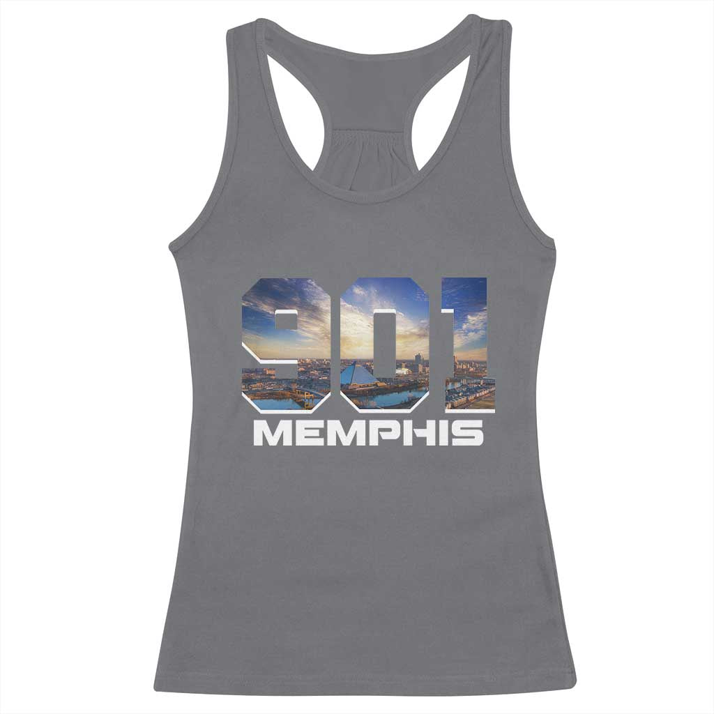 901 Memphis Racerback Tank Top Area Code Cityscape Skyline Tennessee Pride Vintage