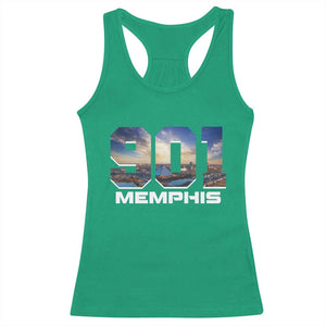 901 Memphis Racerback Tank Top Area Code Cityscape Skyline Tennessee Pride Vintage