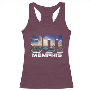 901 Memphis Racerback Tank Top Area Code Cityscape Skyline Tennessee Pride Vintage