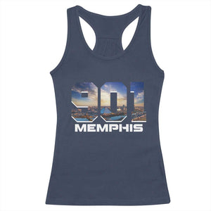 901 Memphis Racerback Tank Top Area Code Cityscape Skyline Tennessee Pride Vintage