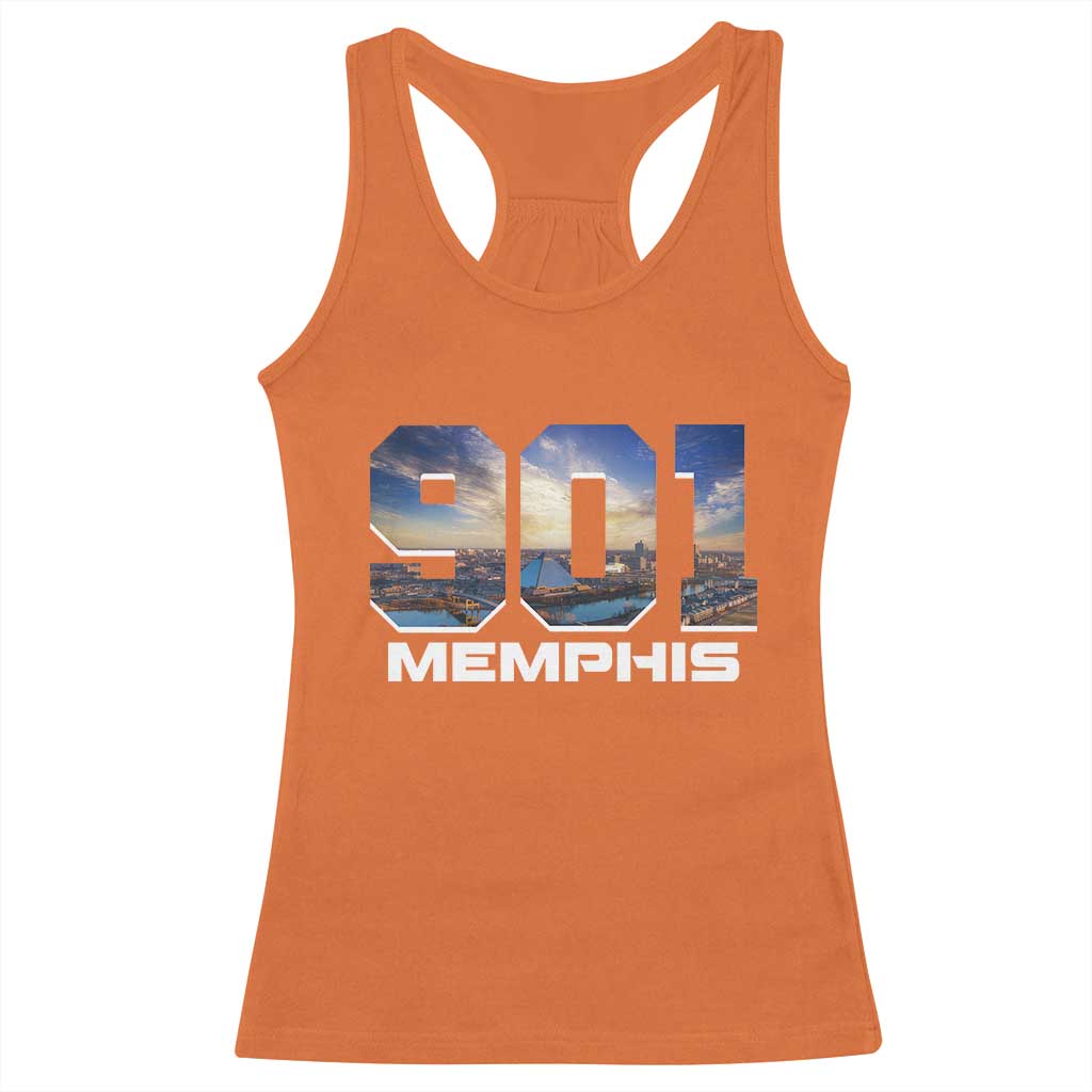 901 Memphis Racerback Tank Top Area Code Cityscape Skyline Tennessee Pride Vintage