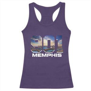 901 Memphis Racerback Tank Top Area Code Cityscape Skyline Tennessee Pride Vintage