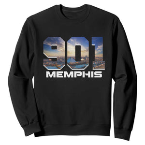 901 Memphis Sweatshirt Area Code Cityscape Skyline Tennessee Pride Vintage