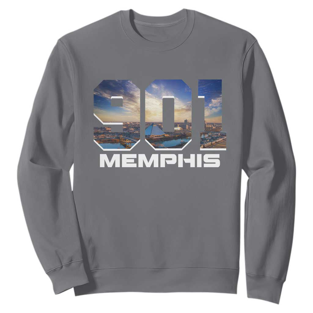 901 Memphis Sweatshirt Area Code Cityscape Skyline Tennessee Pride Vintage