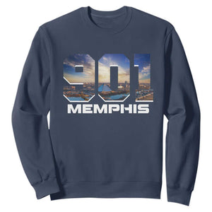 901 Memphis Sweatshirt Area Code Cityscape Skyline Tennessee Pride Vintage