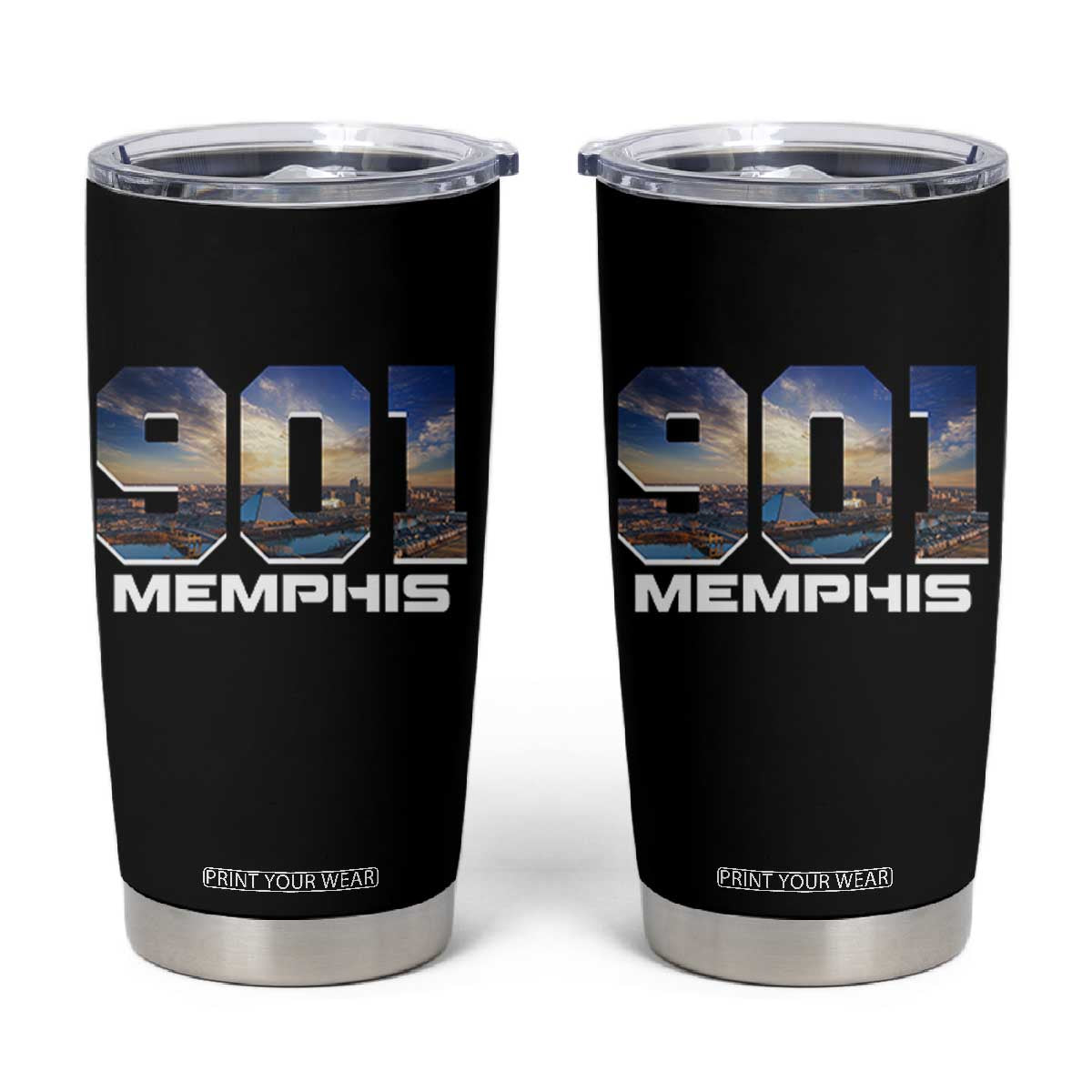 901 Memphis Tumbler Cup Area Code Cityscape Skyline Tennessee Pride Vintage