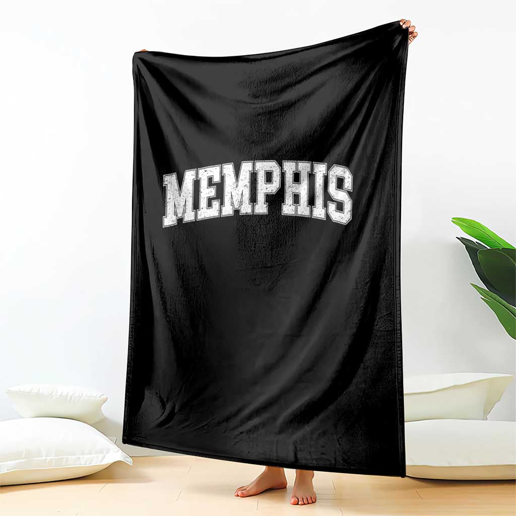 Vintage Memphis Tennessee Varsity Block Letters City Pride Throw Blanket