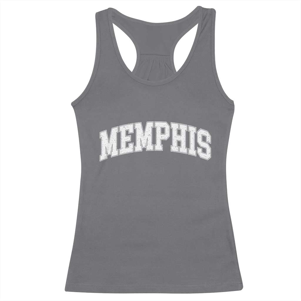 Vintage Memphis Tennessee Varsity Block Letters City Pride Racerback Tank Top