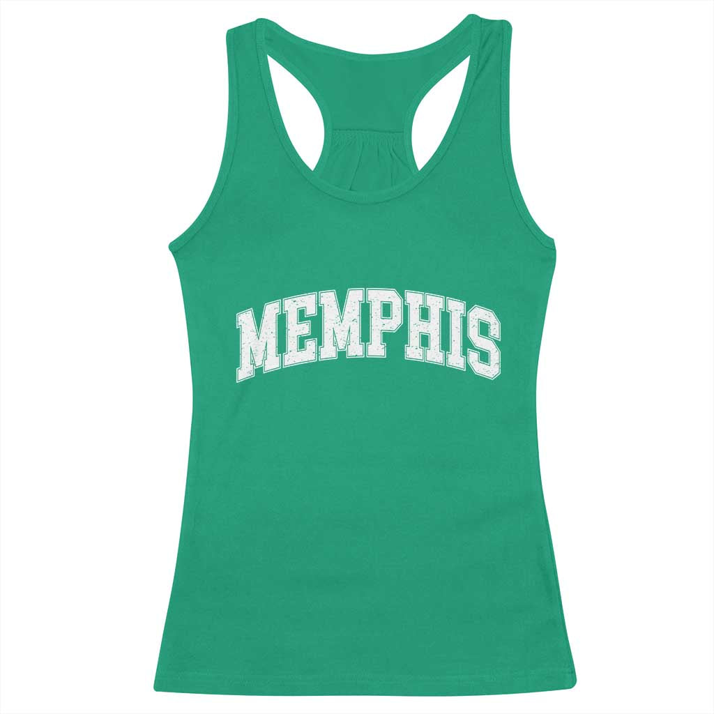 Vintage Memphis Tennessee Varsity Block Letters City Pride Racerback Tank Top