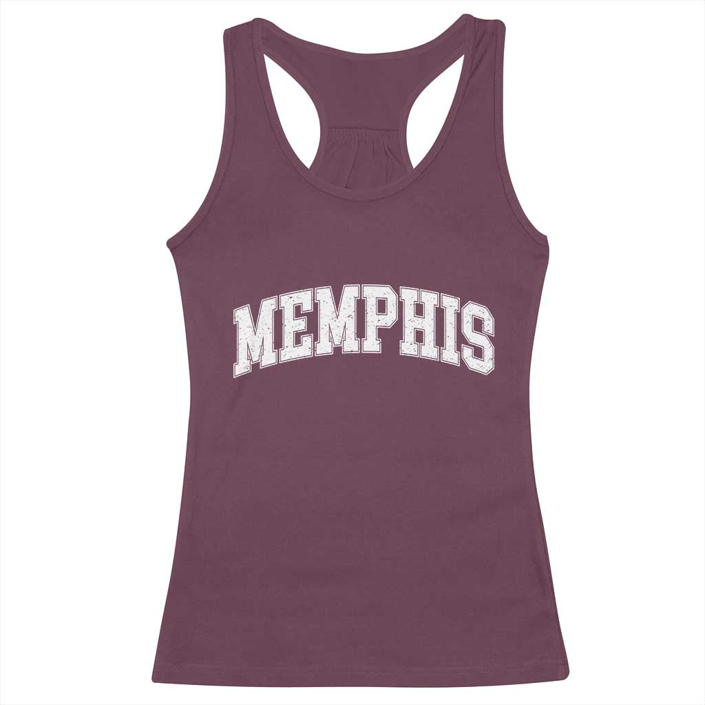 Vintage Memphis Tennessee Varsity Block Letters City Pride Racerback Tank Top