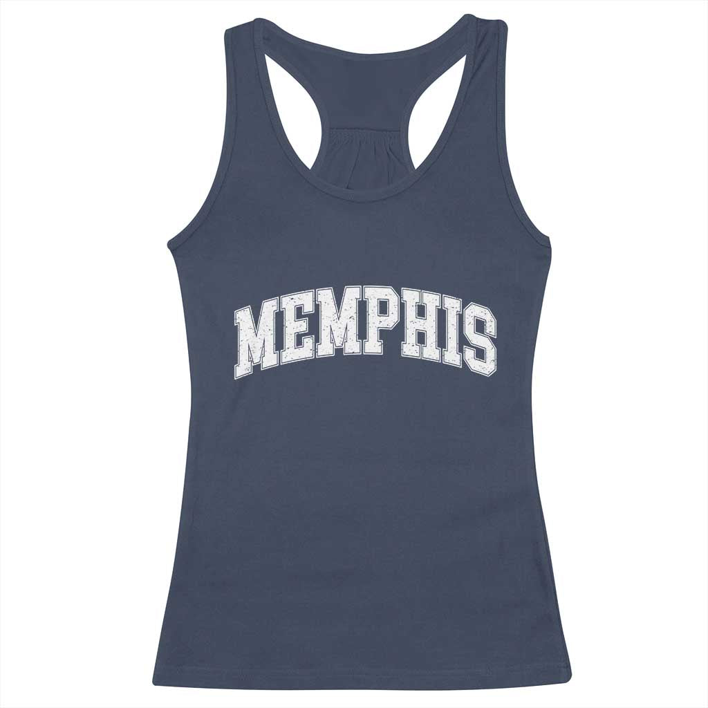 Vintage Memphis Tennessee Varsity Block Letters City Pride Racerback Tank Top