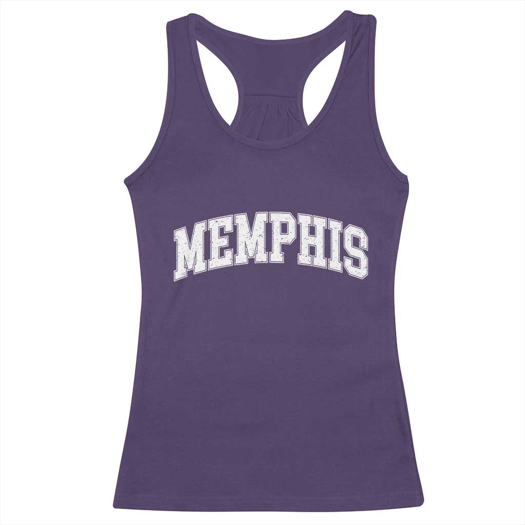 Vintage Memphis Tennessee Varsity Block Letters City Pride Racerback Tank Top