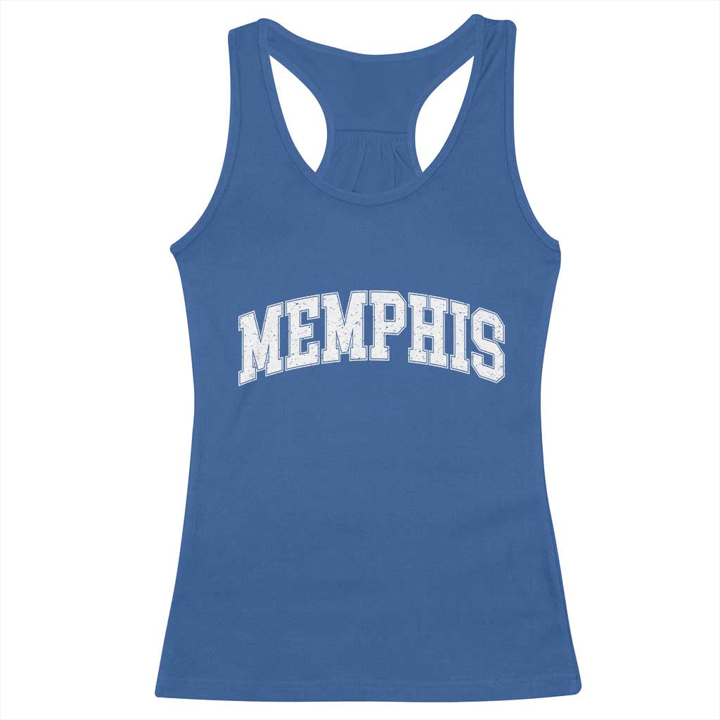Vintage Memphis Tennessee Varsity Block Letters City Pride Racerback Tank Top