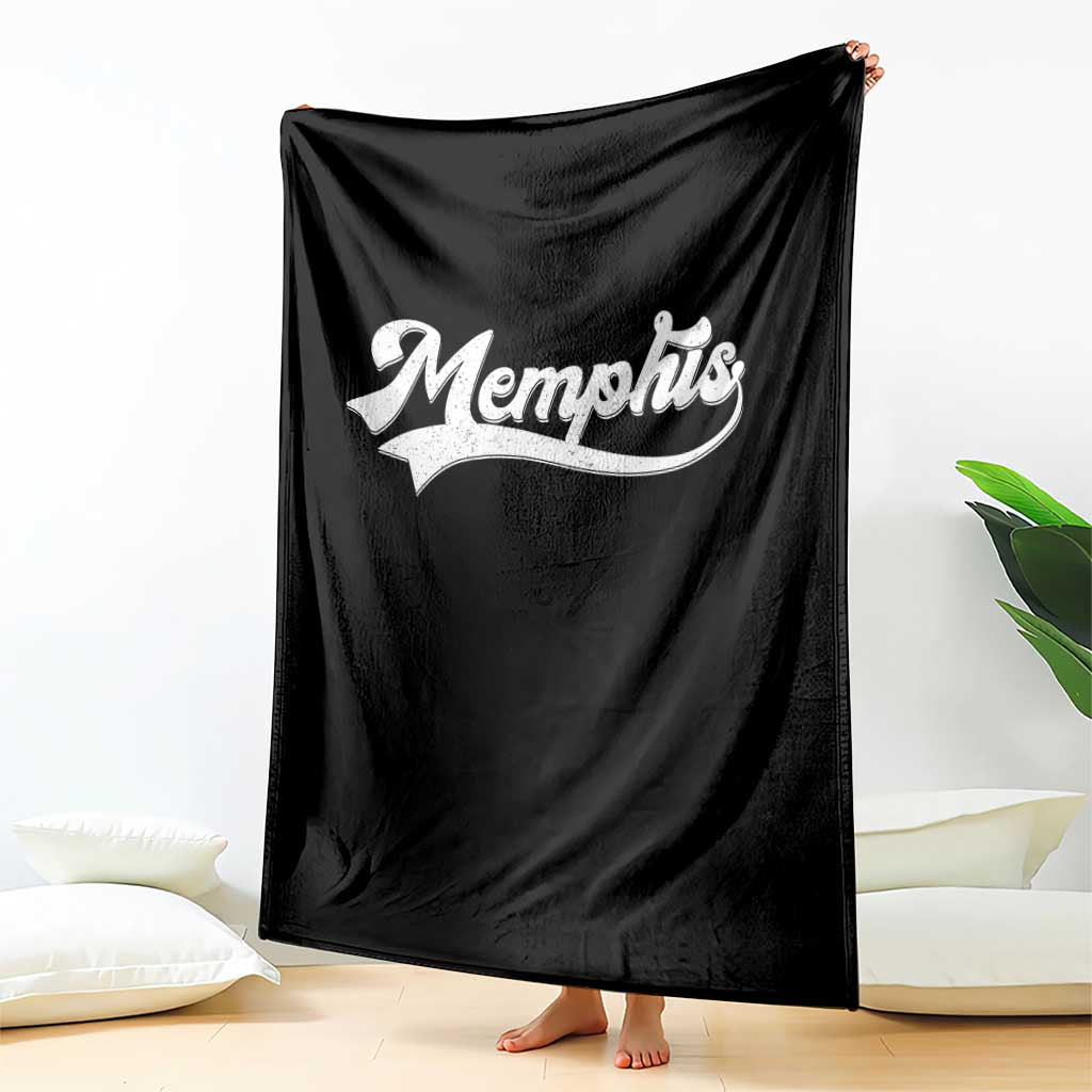 Retro Memphis Script Graphic Tennessee City Pride Throw Blanket