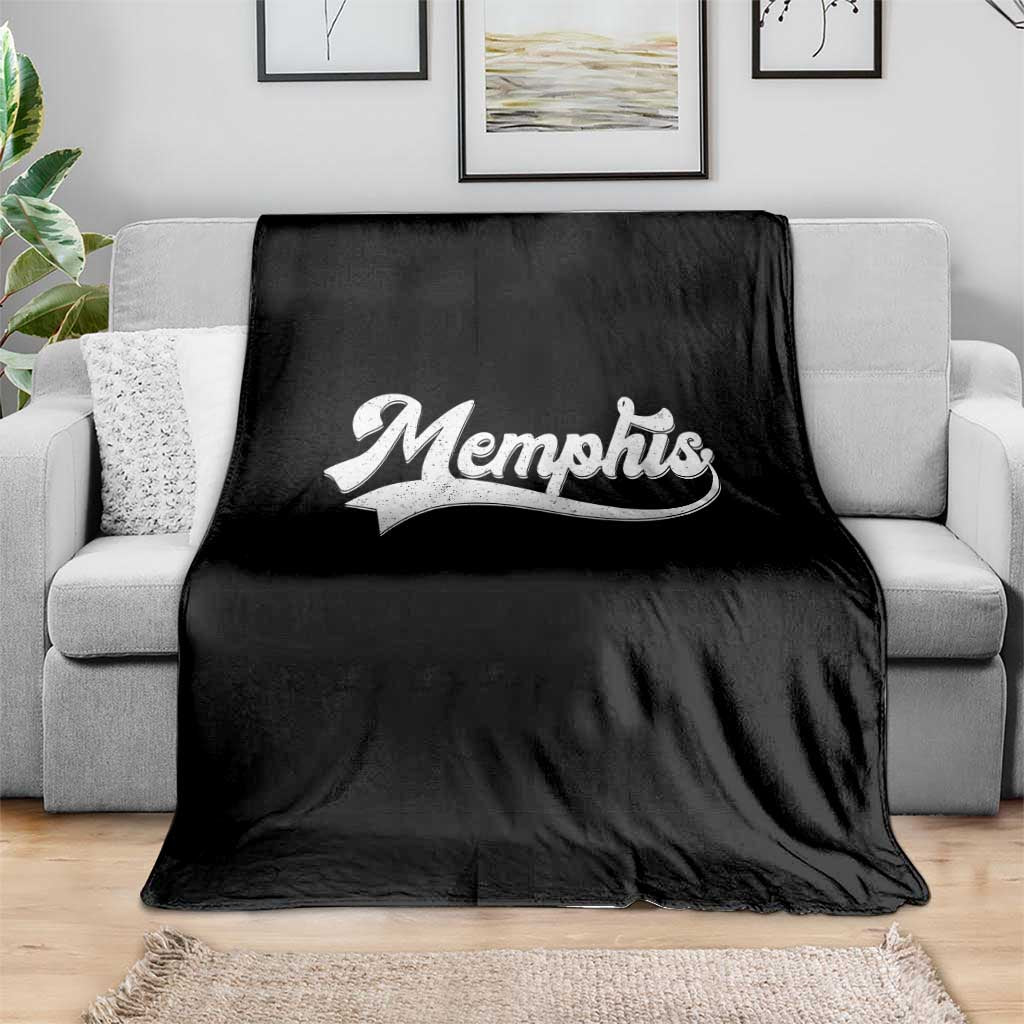 Retro Memphis Script Graphic Tennessee City Pride Throw Blanket