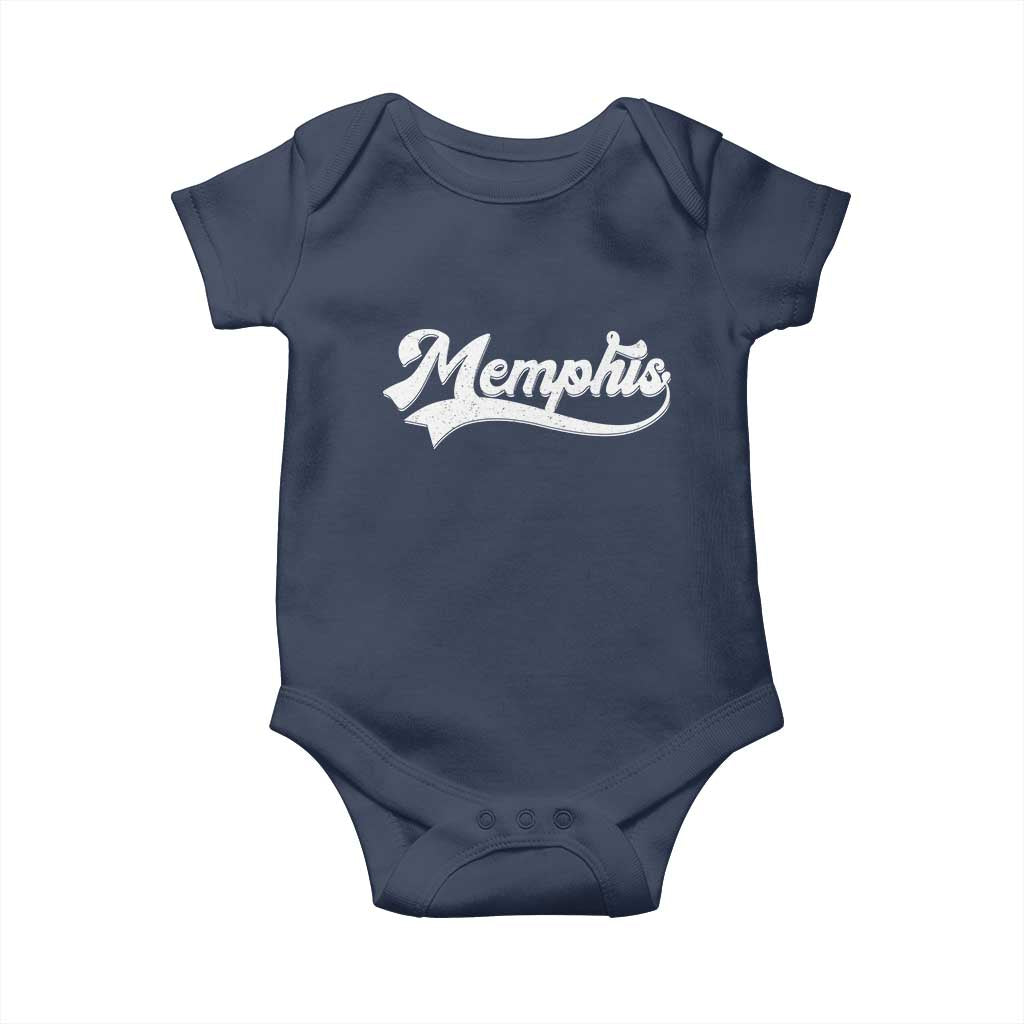 Retro Memphis Script Graphic Tennessee City Pride Baby Onesie